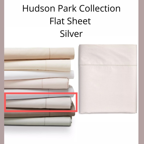NIB‎ [ Queen ] 600TC Cotton Flat Sheet for Hudson Park in Silver - Picture 10 of 11